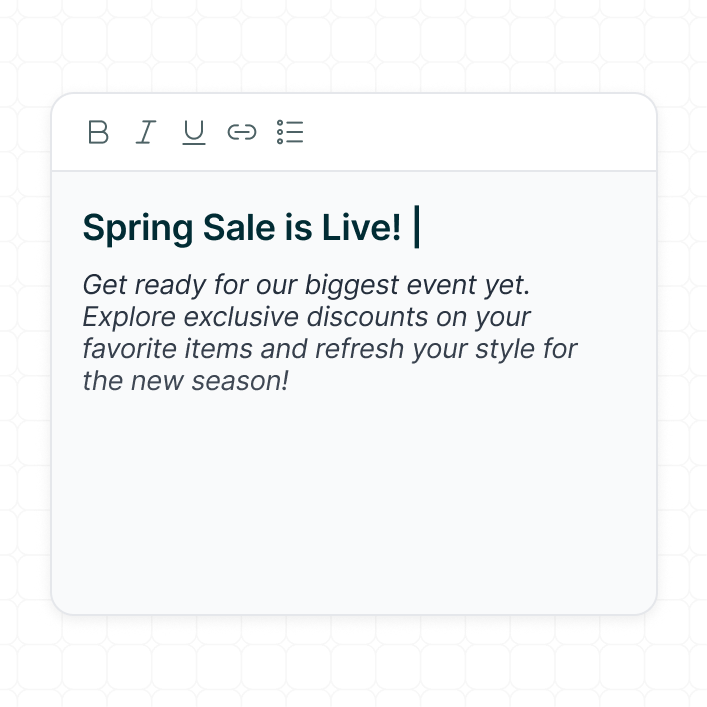 Edit existing email content in the editor