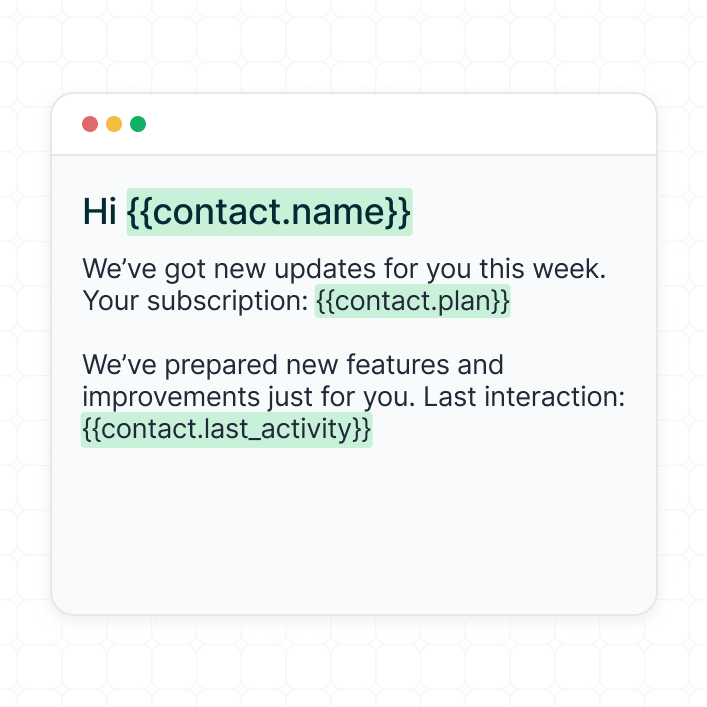 Insert merge tags into email templates