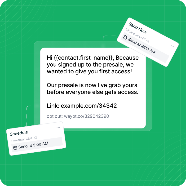 Send SMS instantly or schedule for later