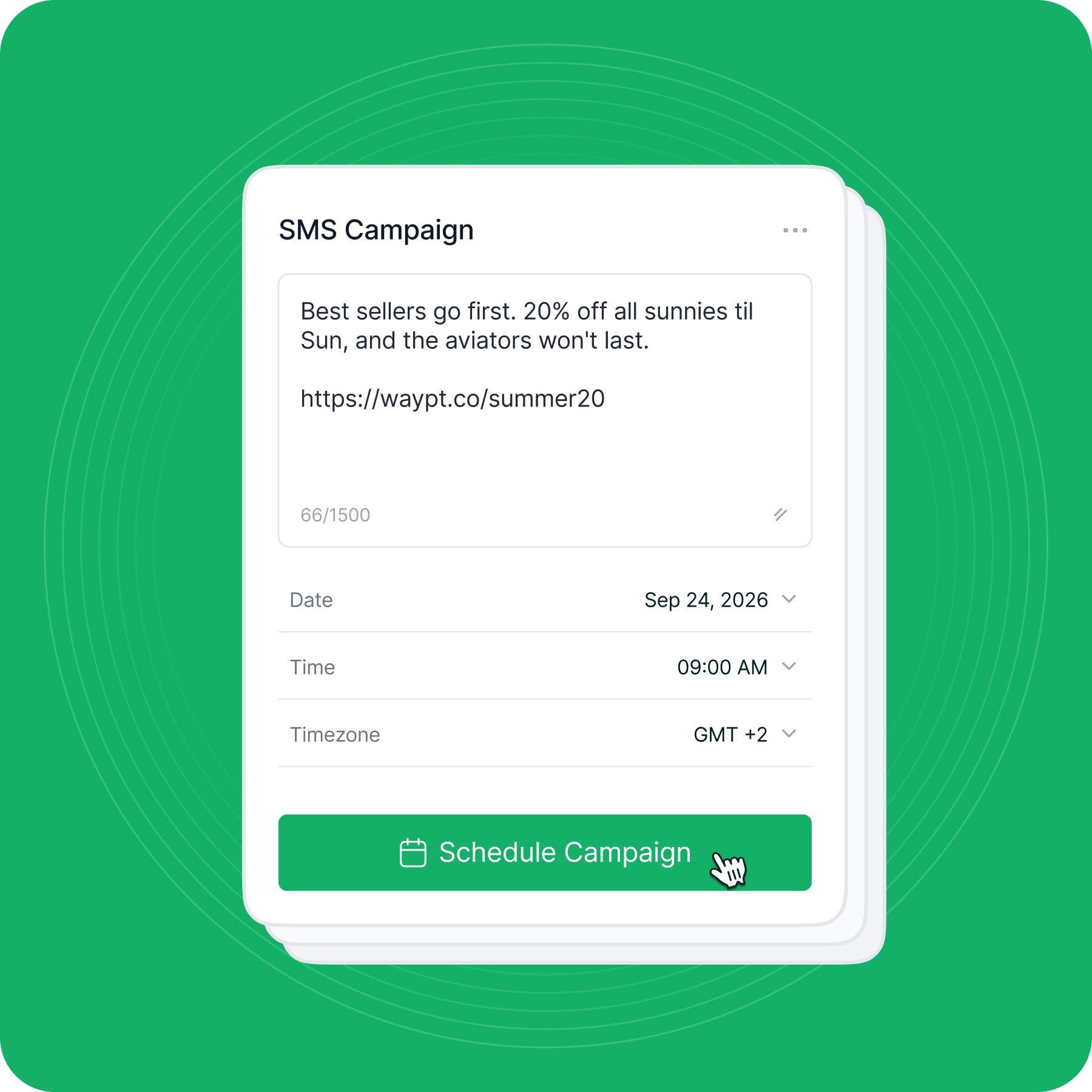 Send SMS instantly or schedule